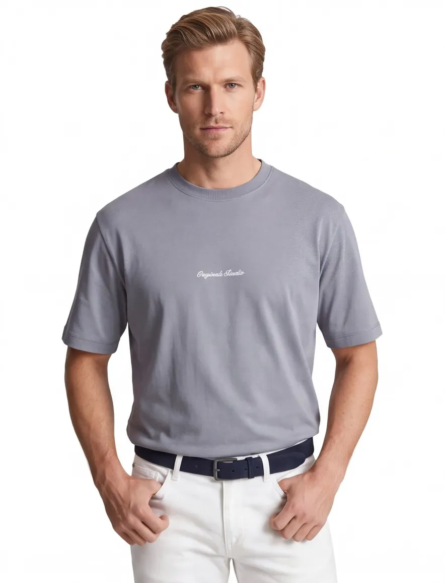 Jack & Jones polo navy lila met witte tekst