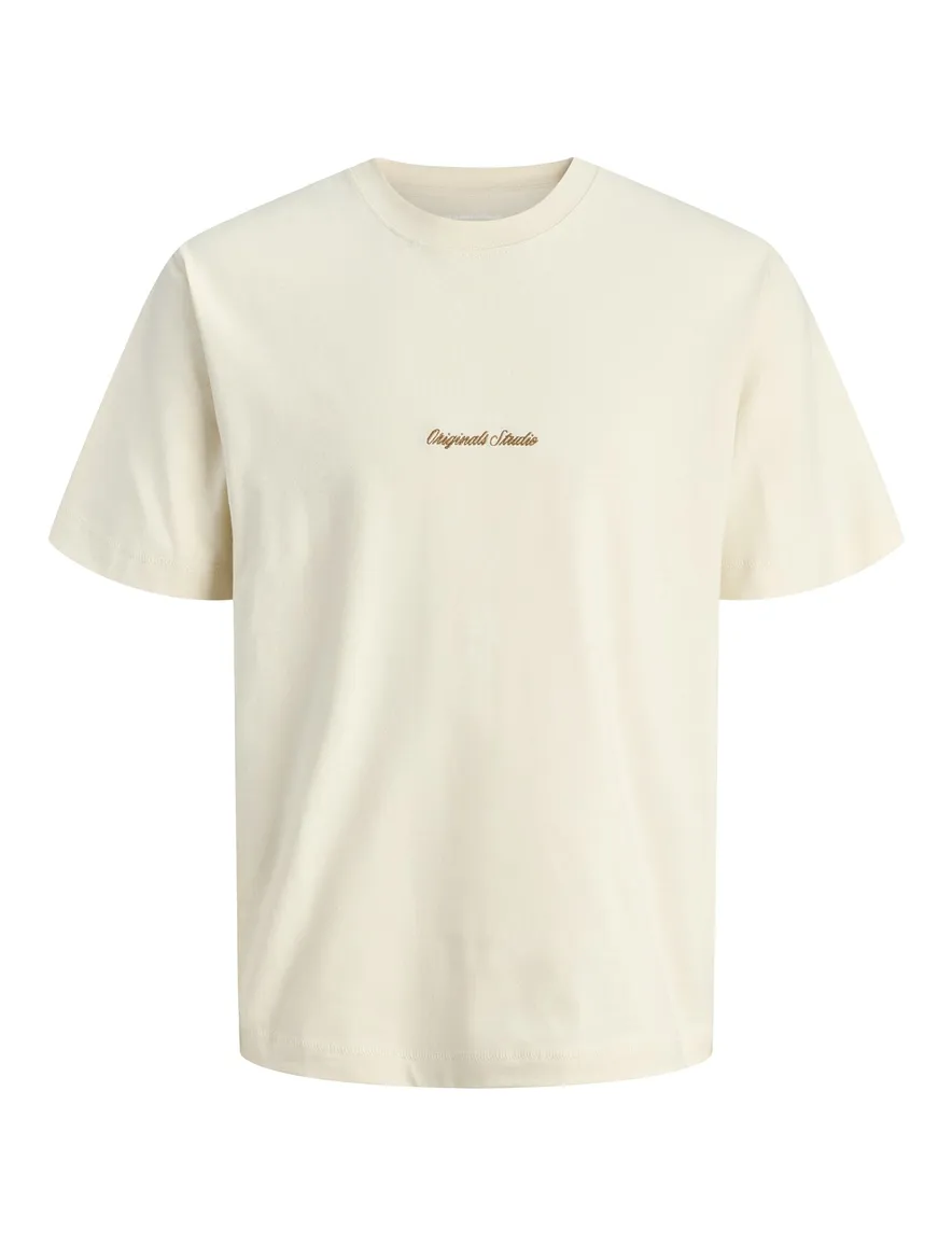 Jack & Jones T-shirts creme ronde hals korte mouw