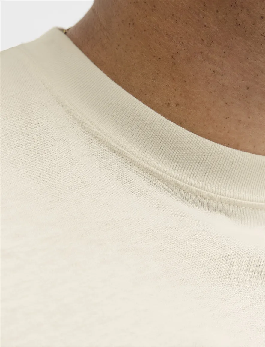 Jack & Jones T-shirts creme ronde hals korte mouw