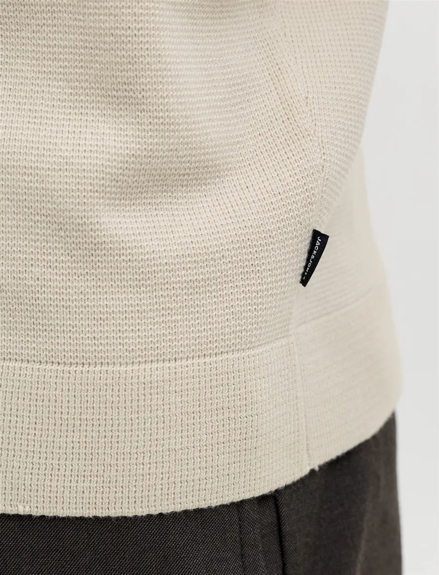 Jack & Jones Plus Size knitted polo beige