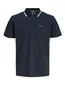 Jack & Jones polo navy met rits en borstzak korte mouw