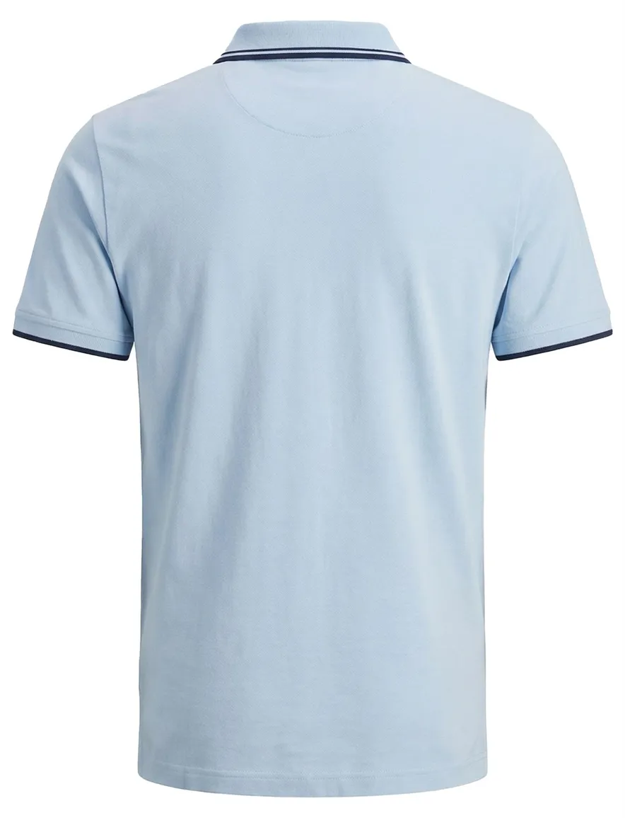 Jack & Jones poloshirt big & tall lichtblauw rits