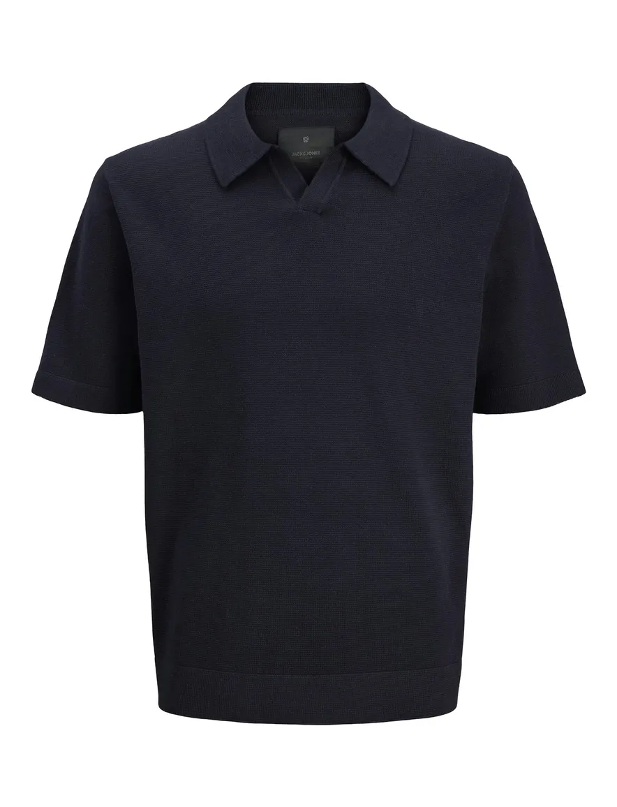 Jack & Jones polo met v-hals donkerblauw
