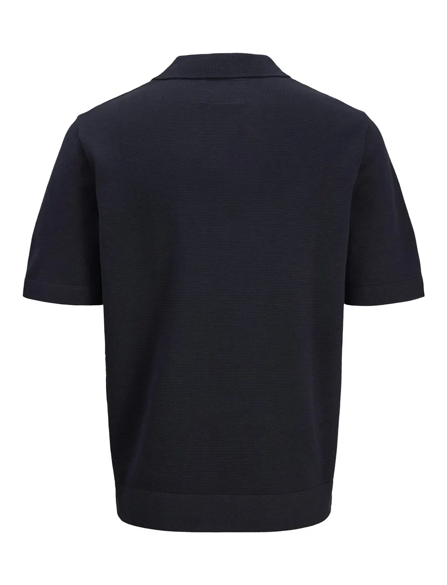 Jack & Jones polo met v-hals donkerblauw