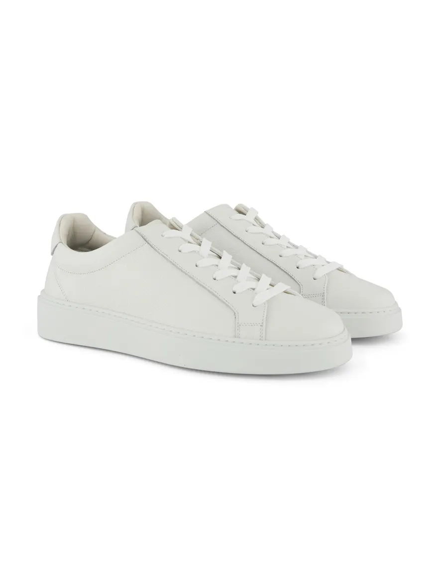 Witte effen sneakers Giorgio leer rubber
