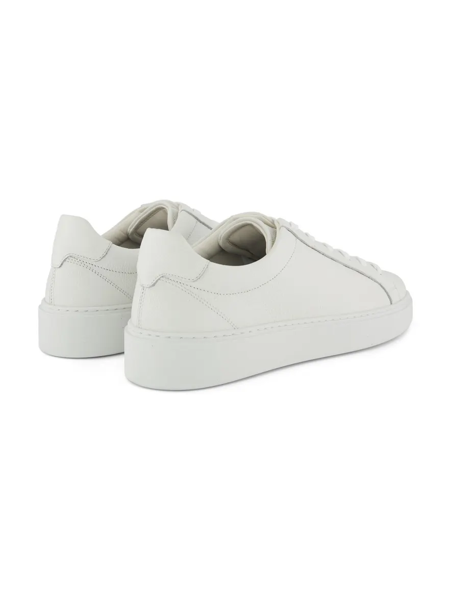 Witte effen sneakers Giorgio leer rubber