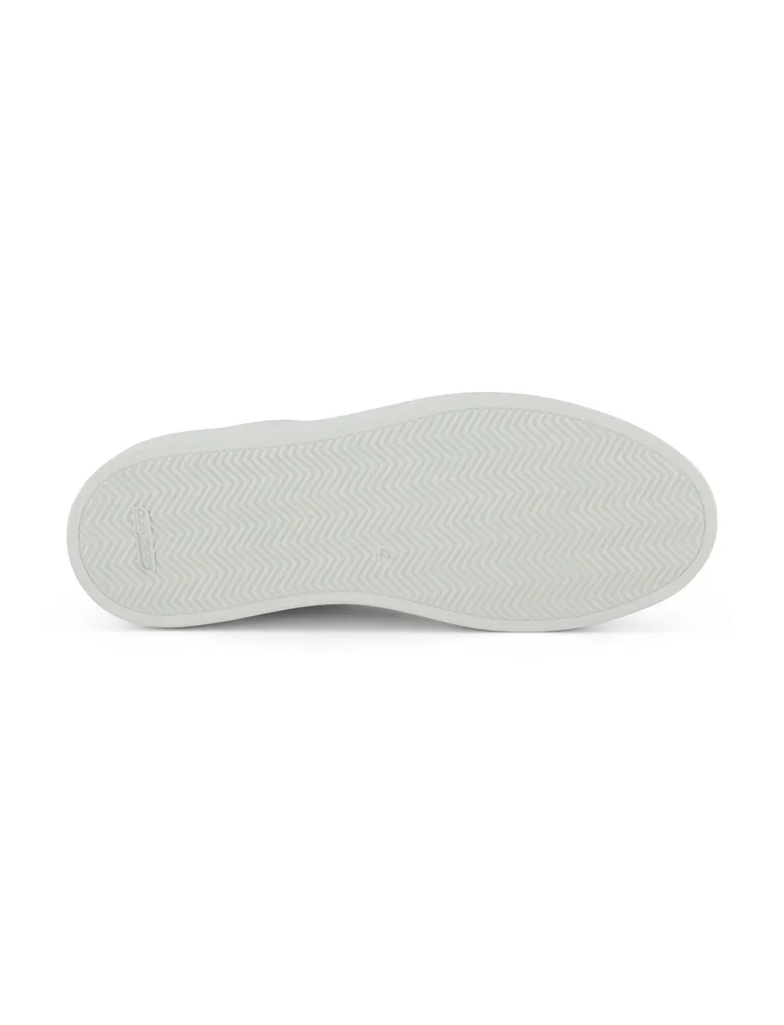 Witte effen sneakers Giorgio leer rubber