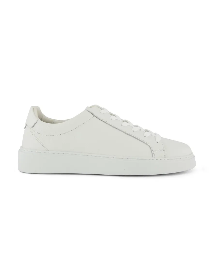 Witte effen sneakers Giorgio leer rubber