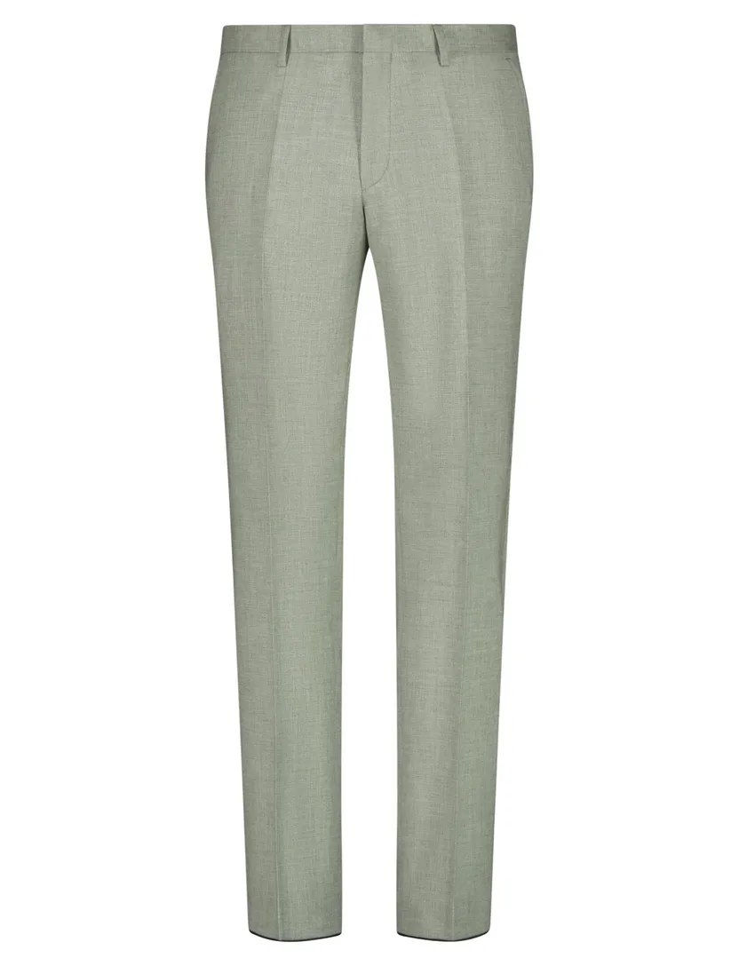 Pantalon Roy Robson groen slim fit bandplooi Mix & Match
