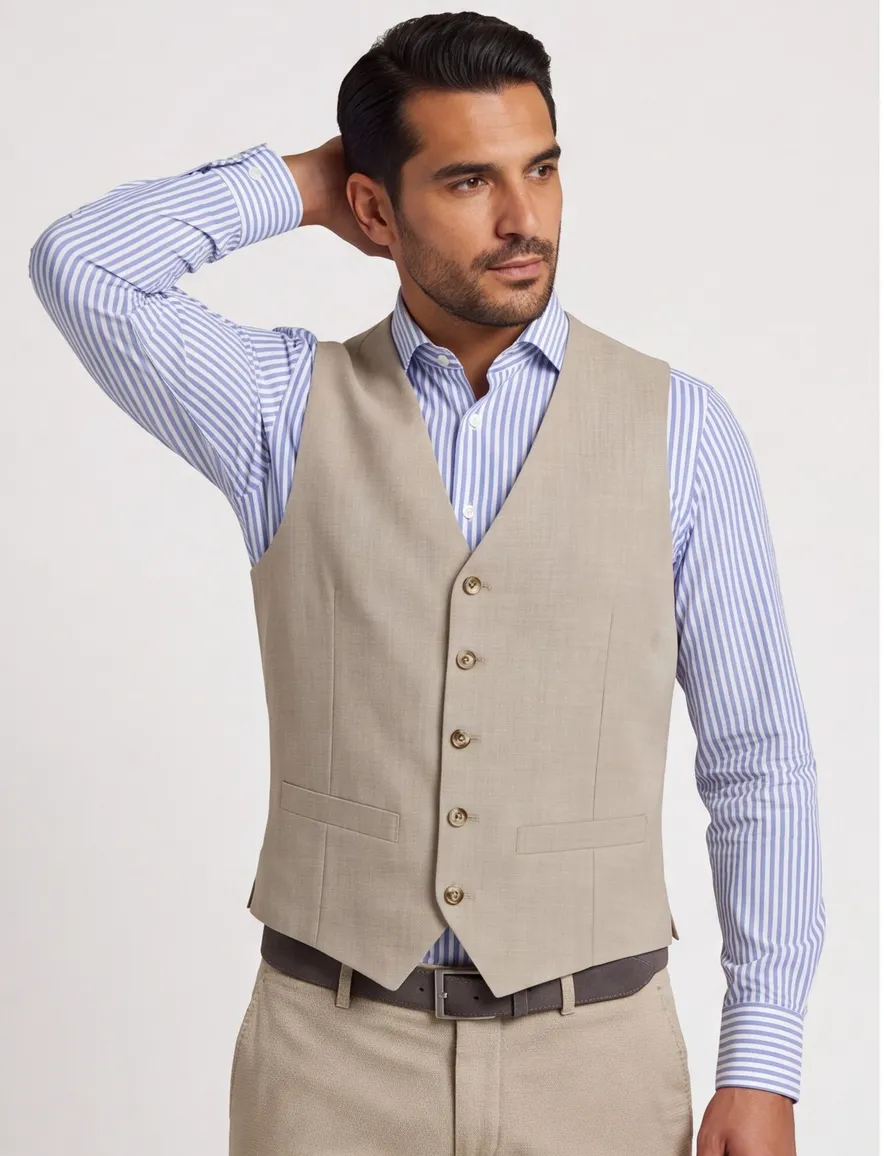 Roy Robson Gilet beige wol