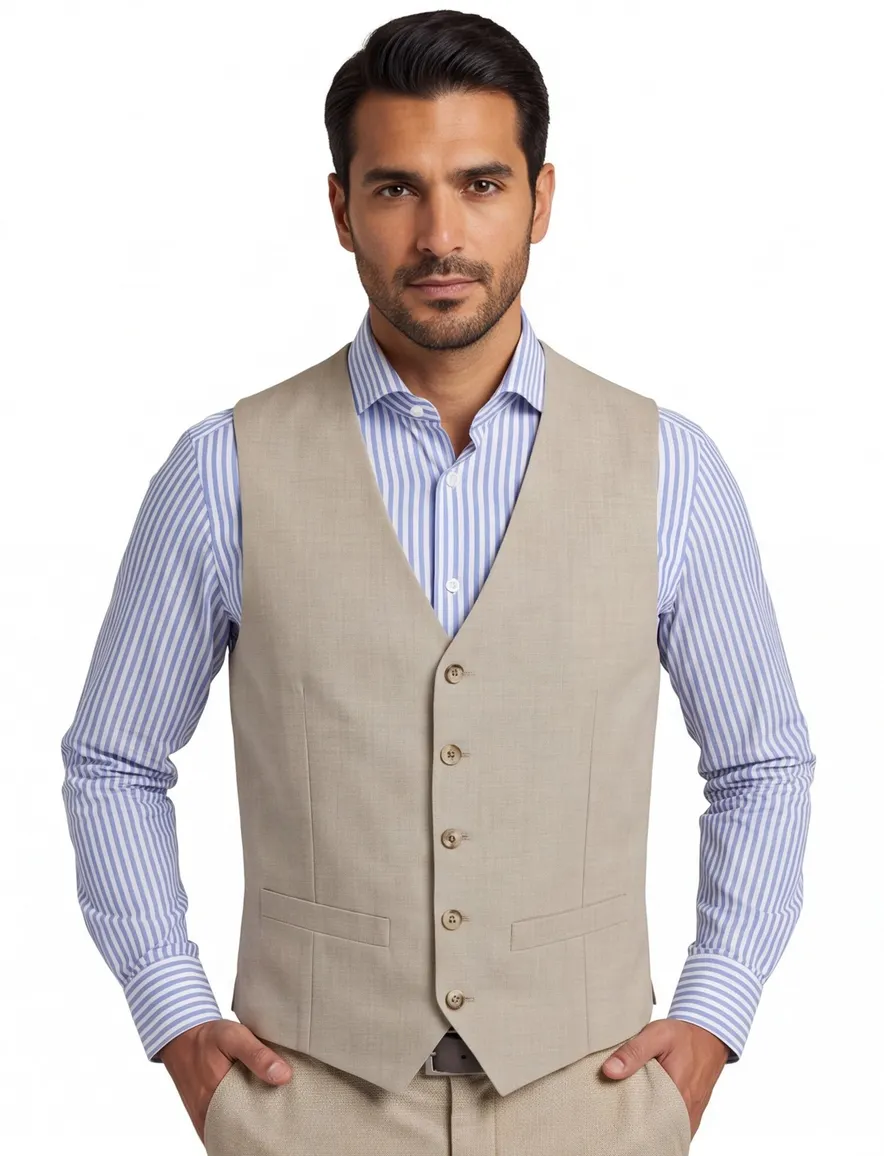 Roy Robson Gilet beige wol