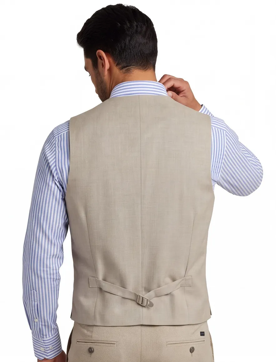 Roy Robson Gilet beige wol