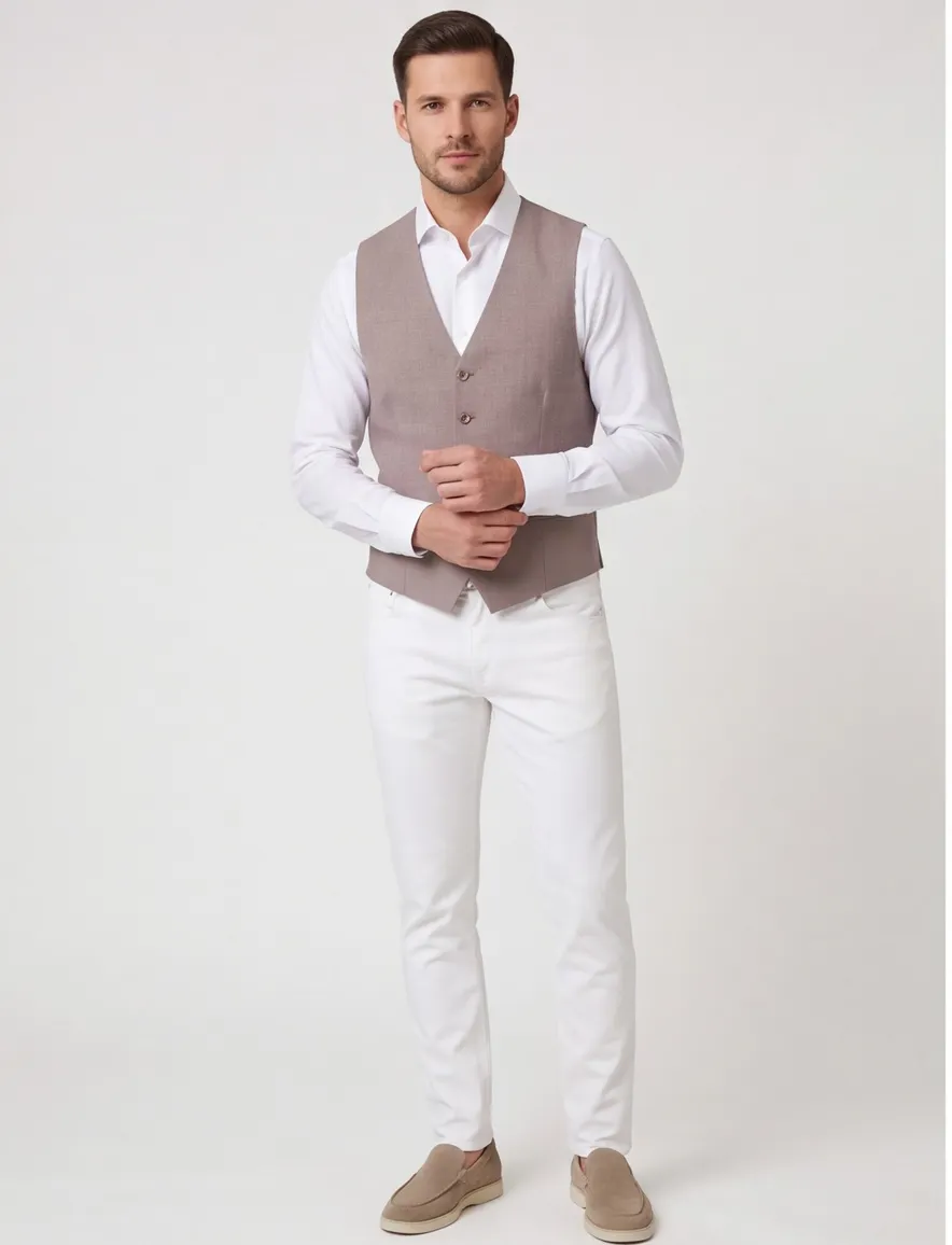 Roze gilet Roy Robson gemeleerd