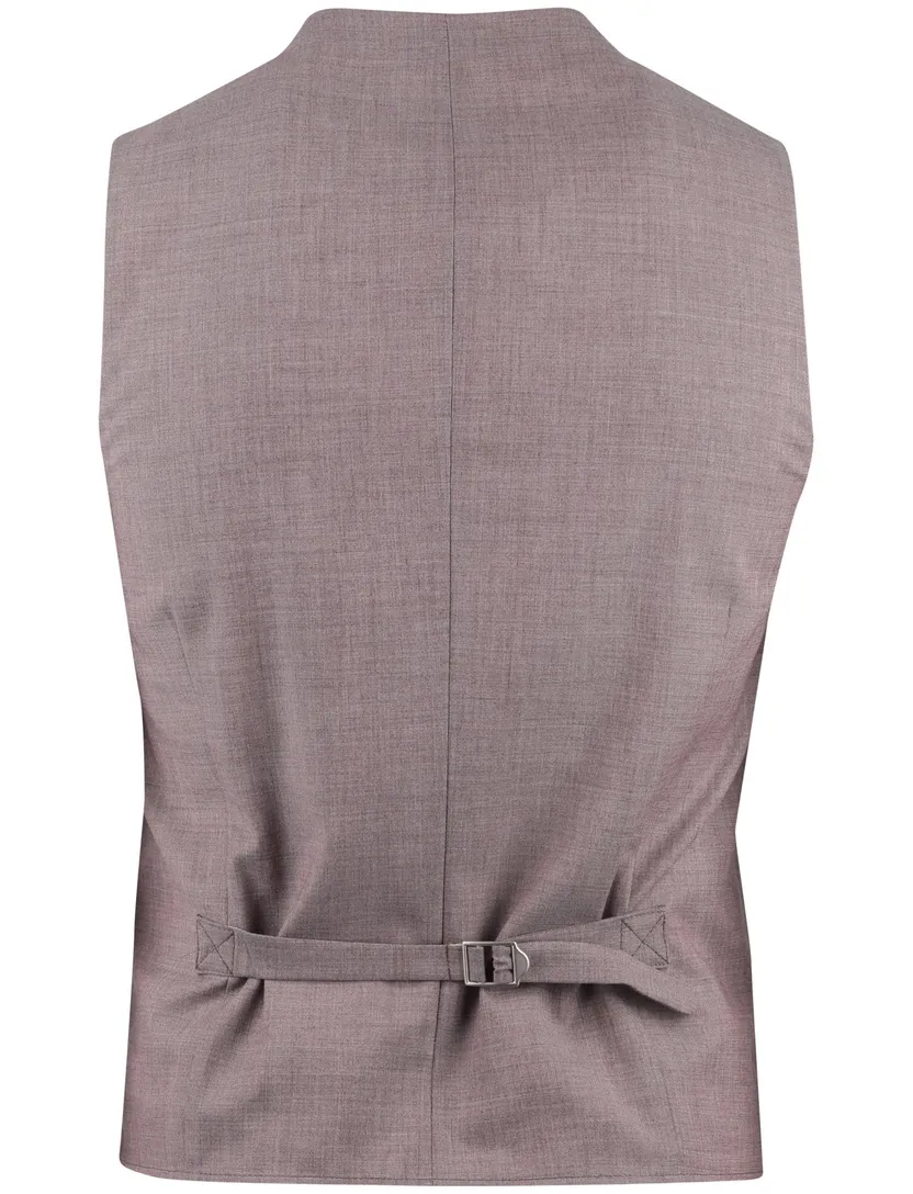 Gilet Roy Robson roze gemeleerd slim fit wol