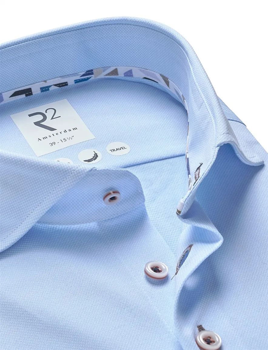 R2 overhemd lichtblauw Modern Fit