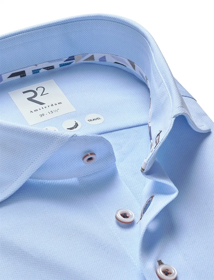 R2 overhemd lichtblauw Modern Fit