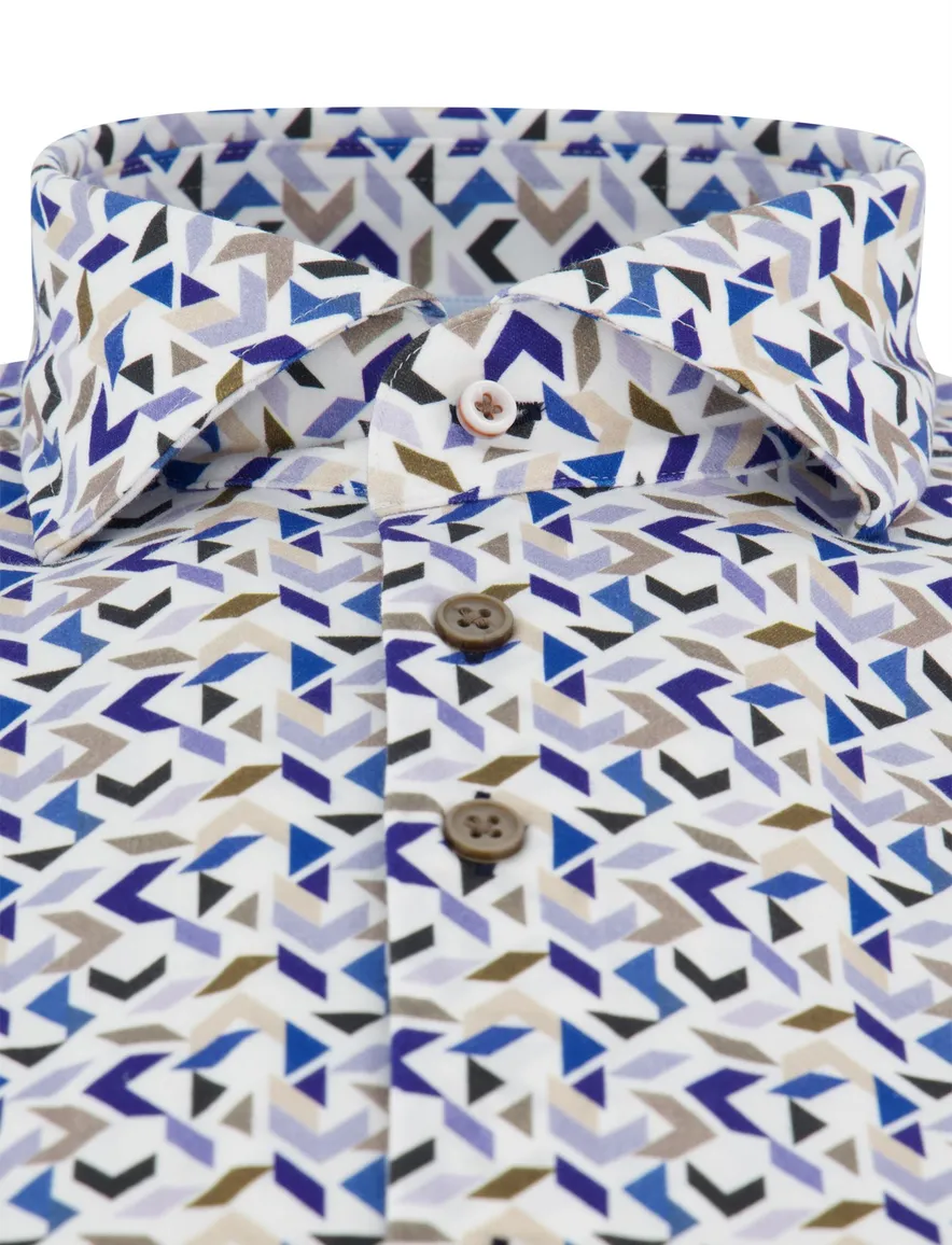 R2 Travel overhemd mouwlengte 7 blauw