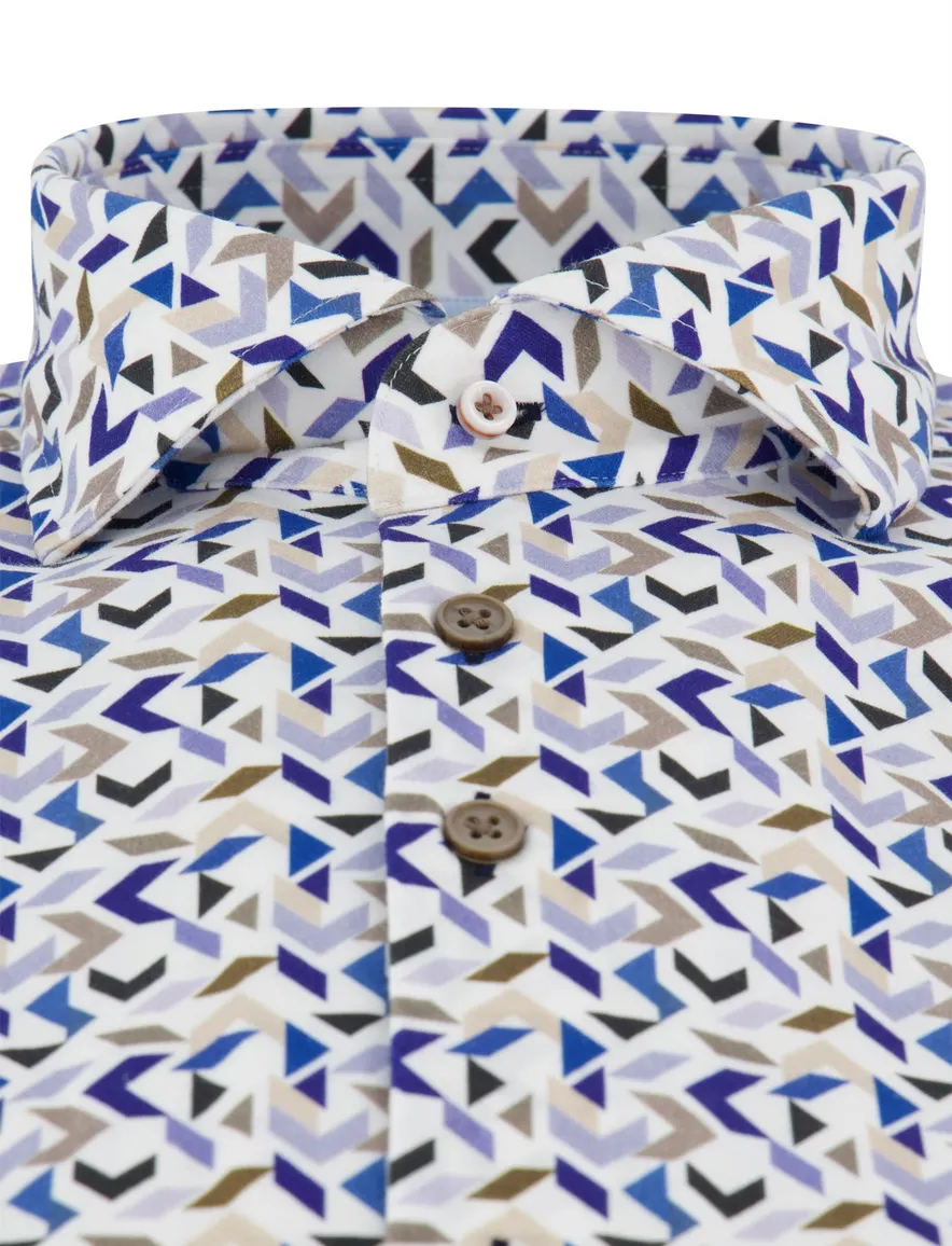 R2 Travel overhemd mouwlengte 7 blauw