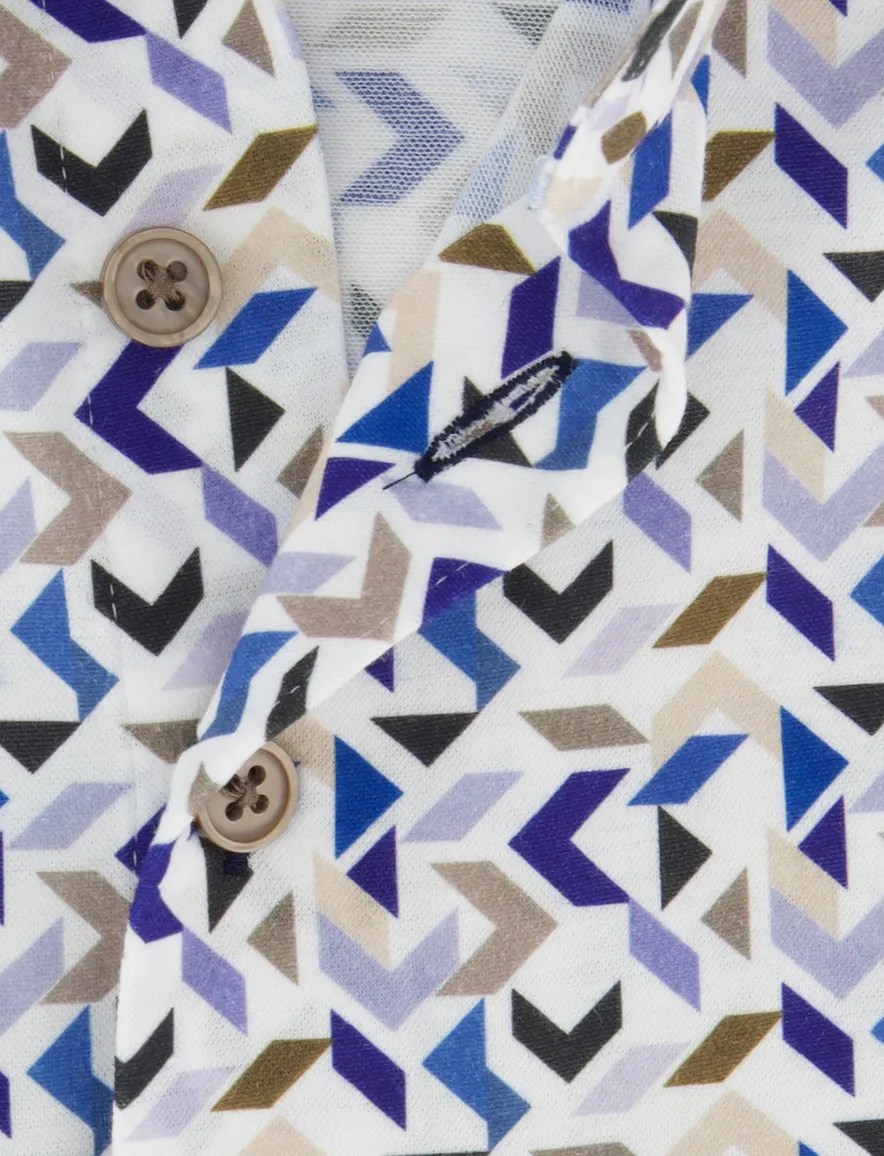 R2 Travel overhemd mouwlengte 7 blauw