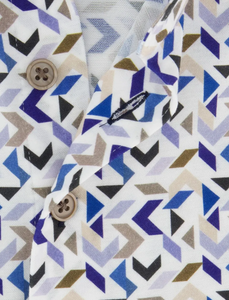 R2 Travel overhemd mouwlengte 7 blauw