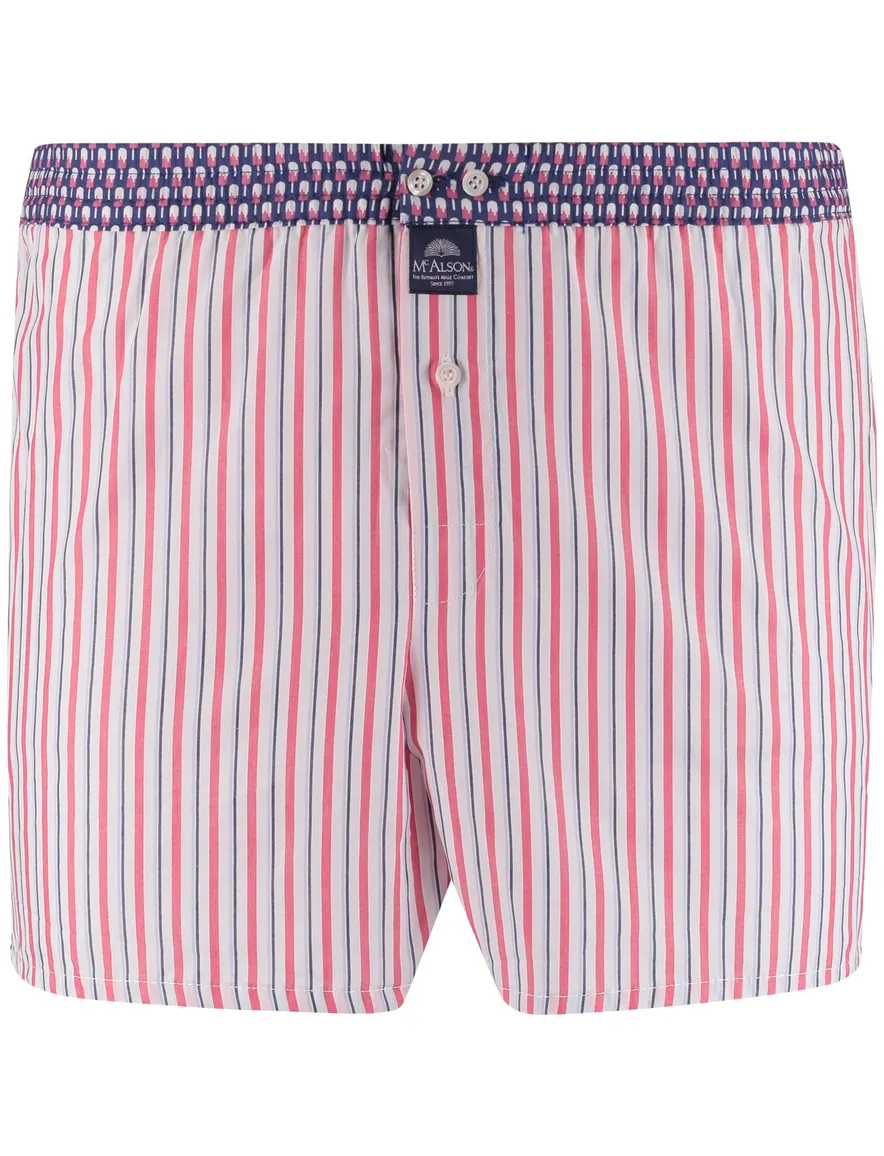 Mc Alson Boxershort wit roze gestreept