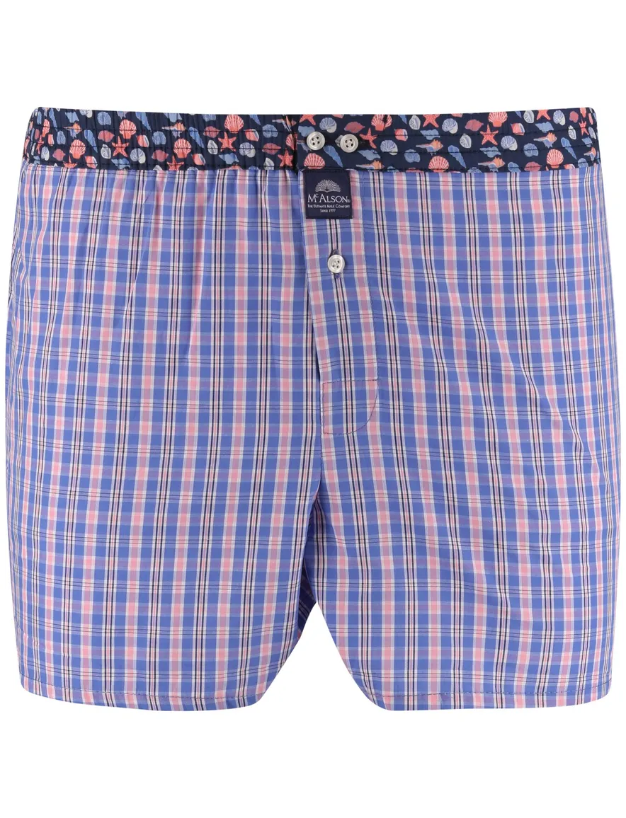 Mc Alson Boxershort roze blauw geruit