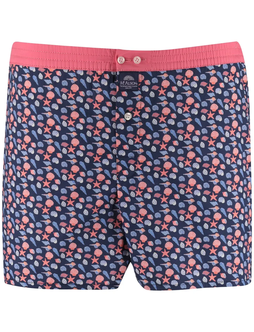 Mc Alson Boxershort navy roze schelpen