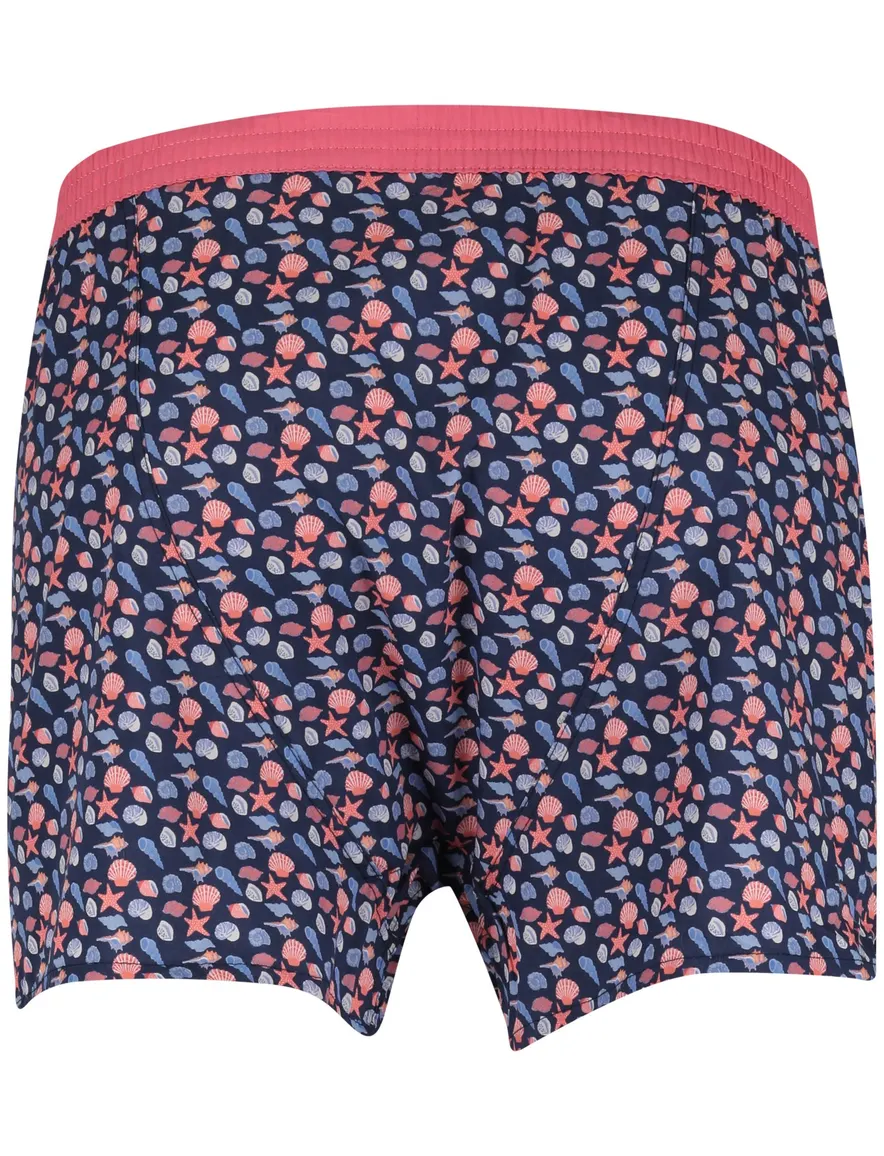 Mc Alson Boxershort navy roze schelpen 100% katoen