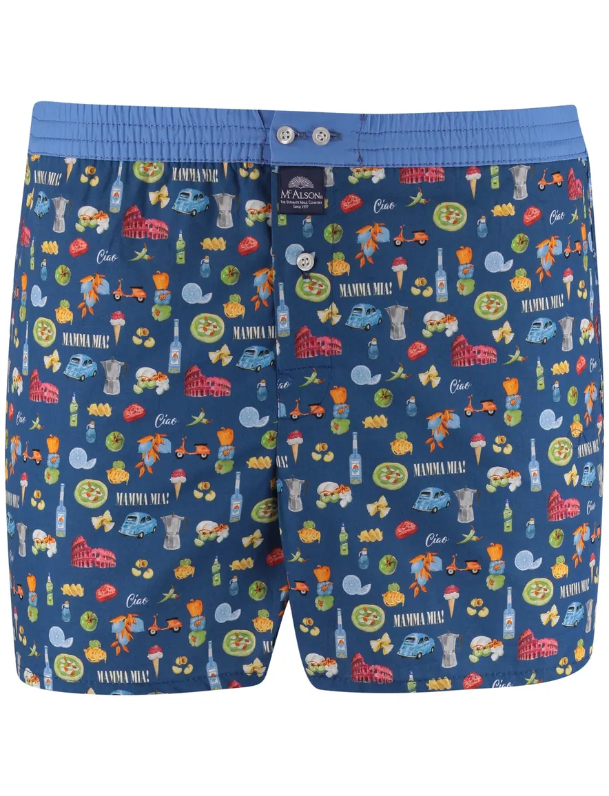 Mc Alson Boxershort donkerblauw italiaanse print