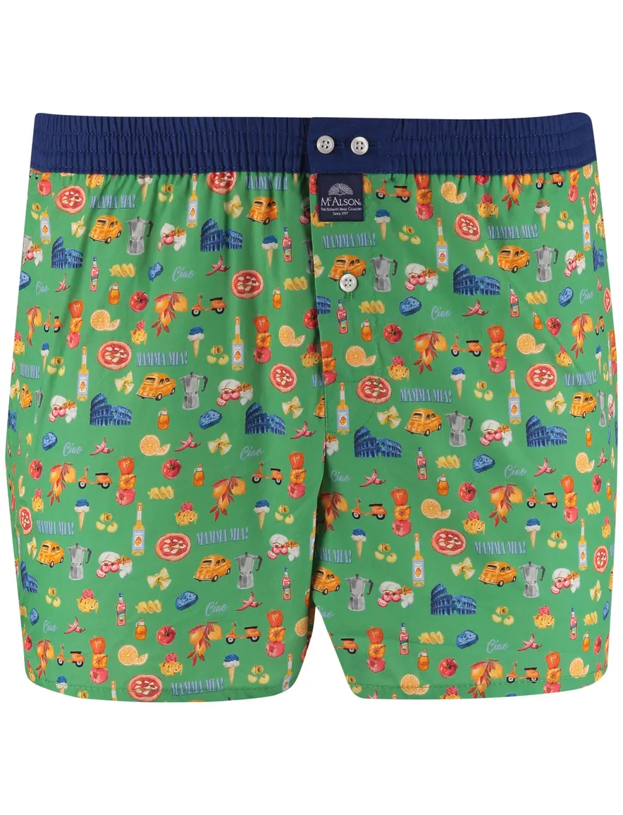 Mc Alson Boxershort groen italie print
