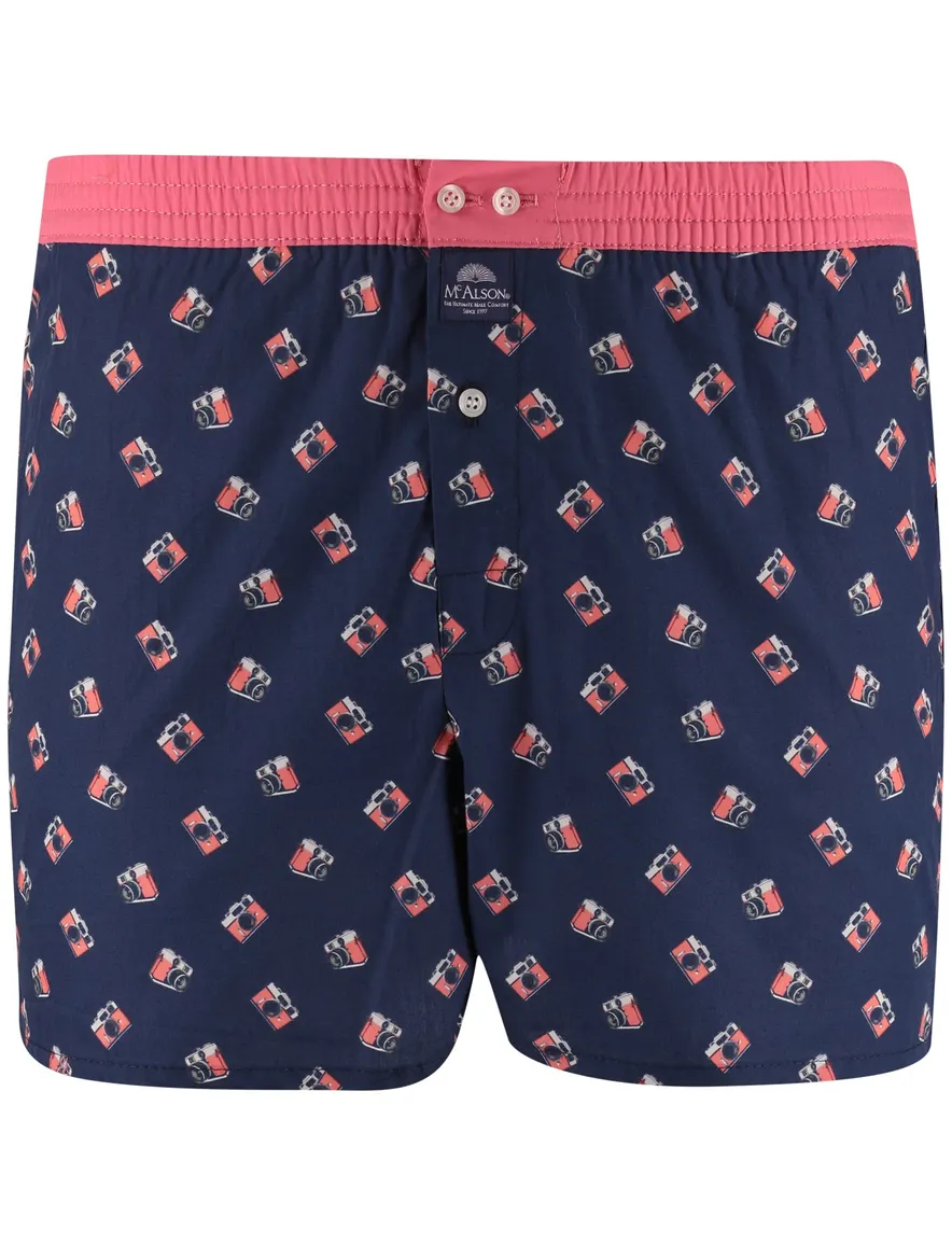 Mc Alson Boxershort fotocamera print donkerblauw
