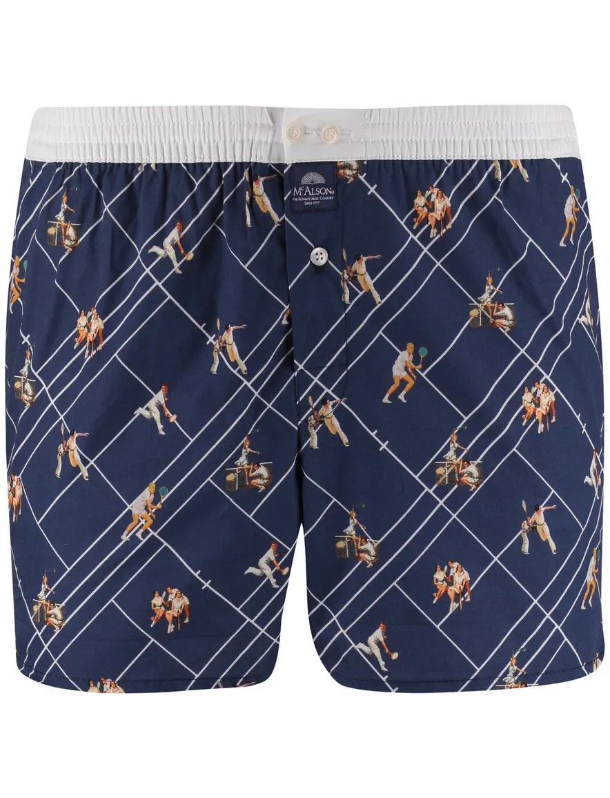 Mc Alson Boxershort donkerblauw tennis print
