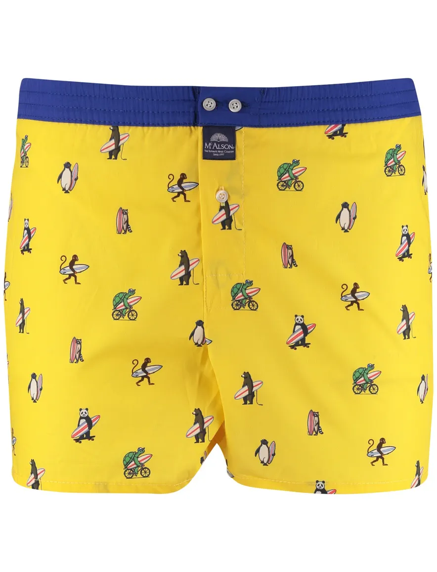 Mc Alson Boxershort geel surfprint