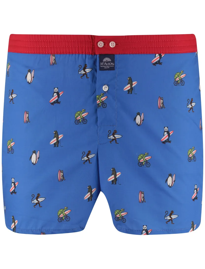 boxershort blauw geprint McAlson surf rode rand