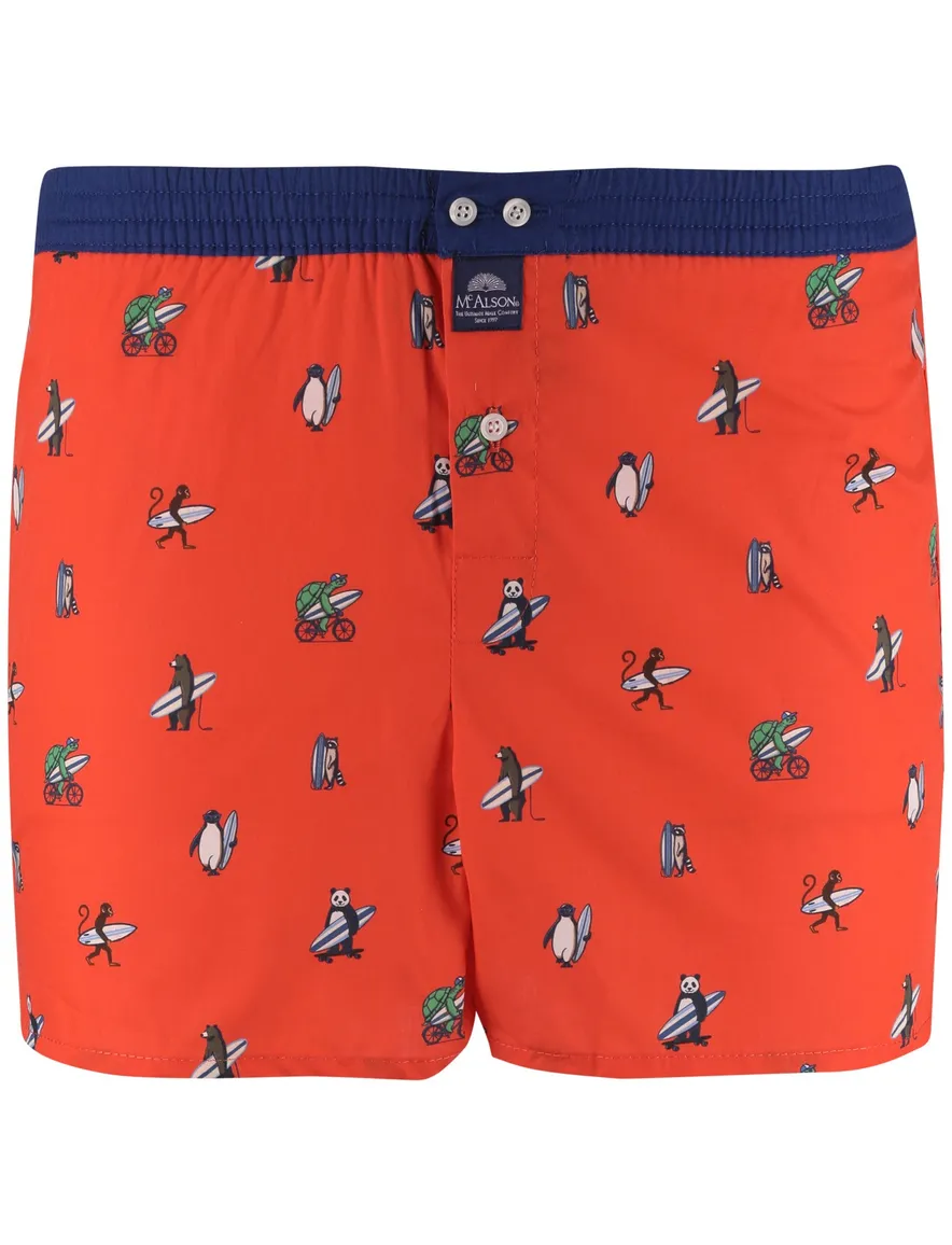 Oranje boxershort surfprint katoen Mc Alson