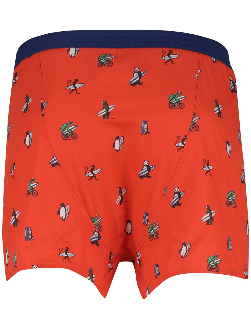 Oranje boxershort surfprint katoen Mc Alson