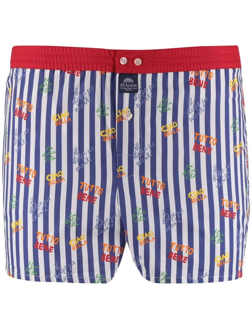 Mc Alson Boxershort blauw gestreept met print