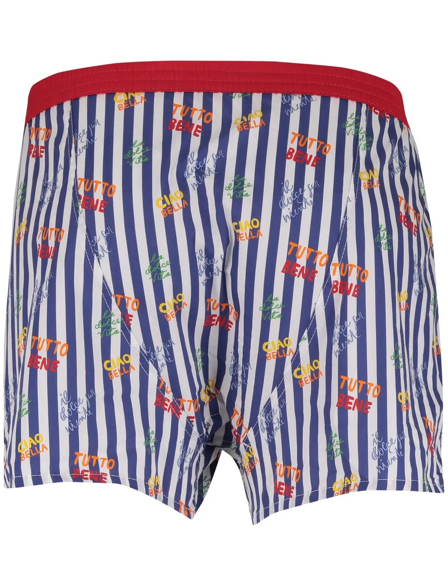 Mc Alson boxershort blauw gestreept met print