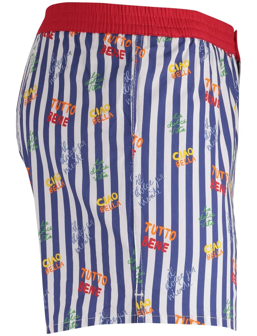 Mc Alson boxershort blauw gestreept met print