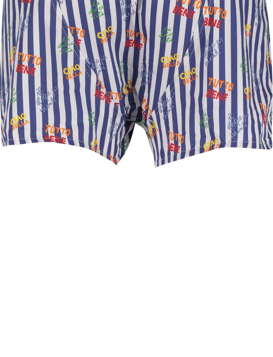 Mc Alson Boxershort blauw gestreept met print