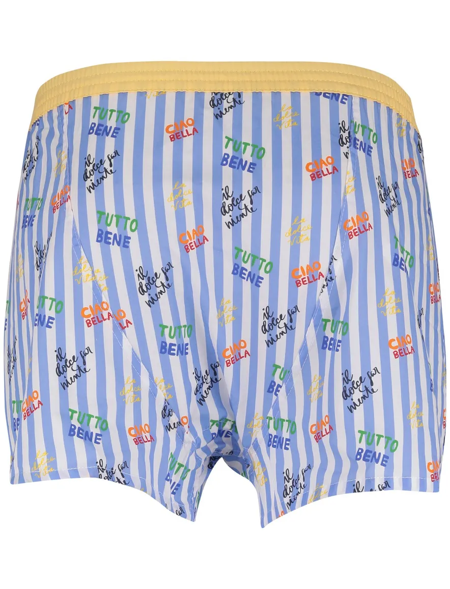 Mc Alson Boxershort lichtblauw gestreept met print