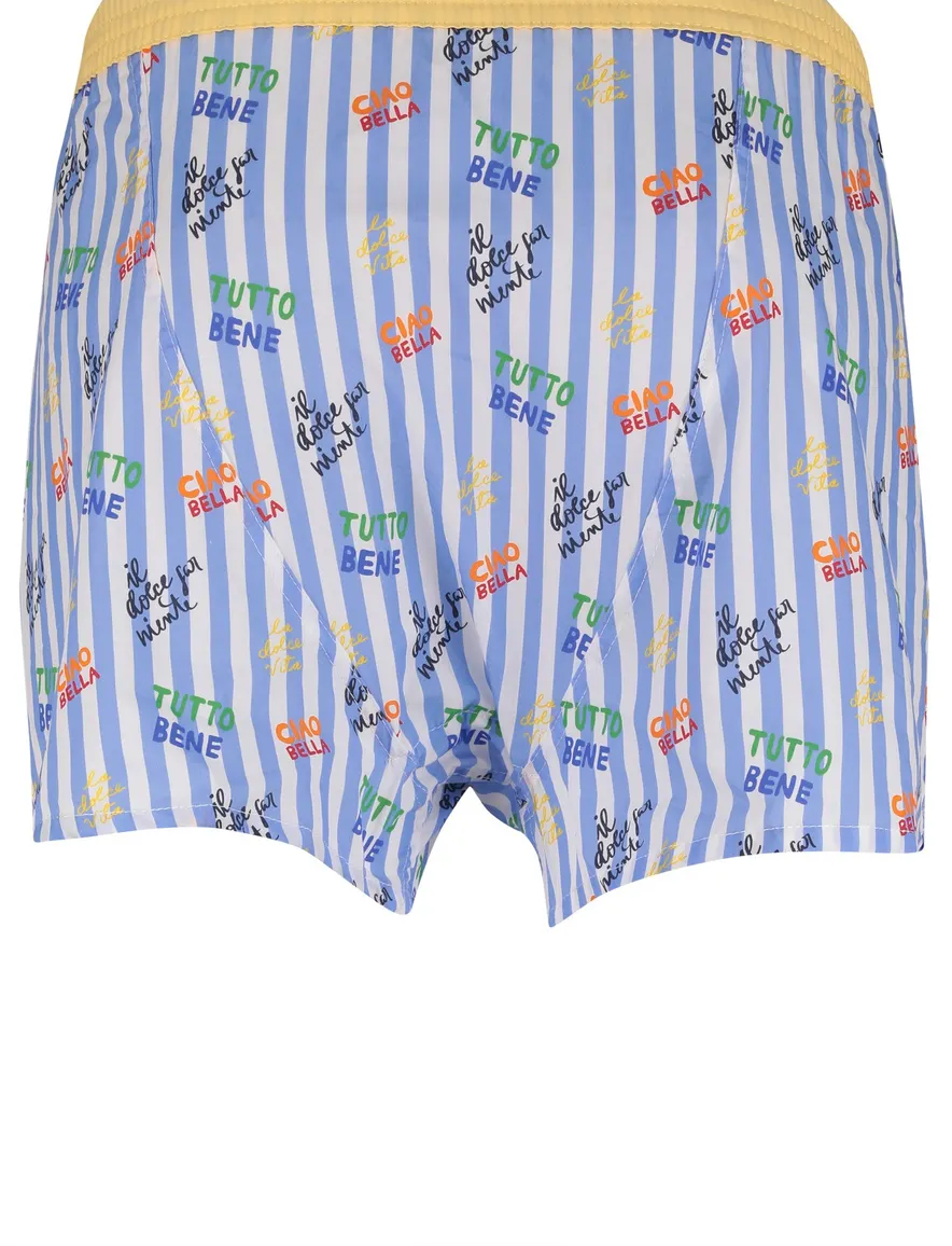 Mc Alson Boxershort lichtblauw gestreept met print