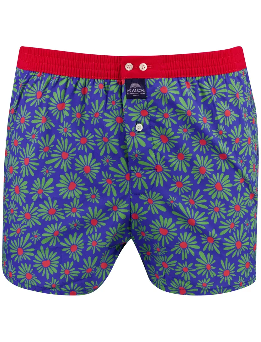 Mc Alson ondergoed blauw bloemen print 100% katoen
