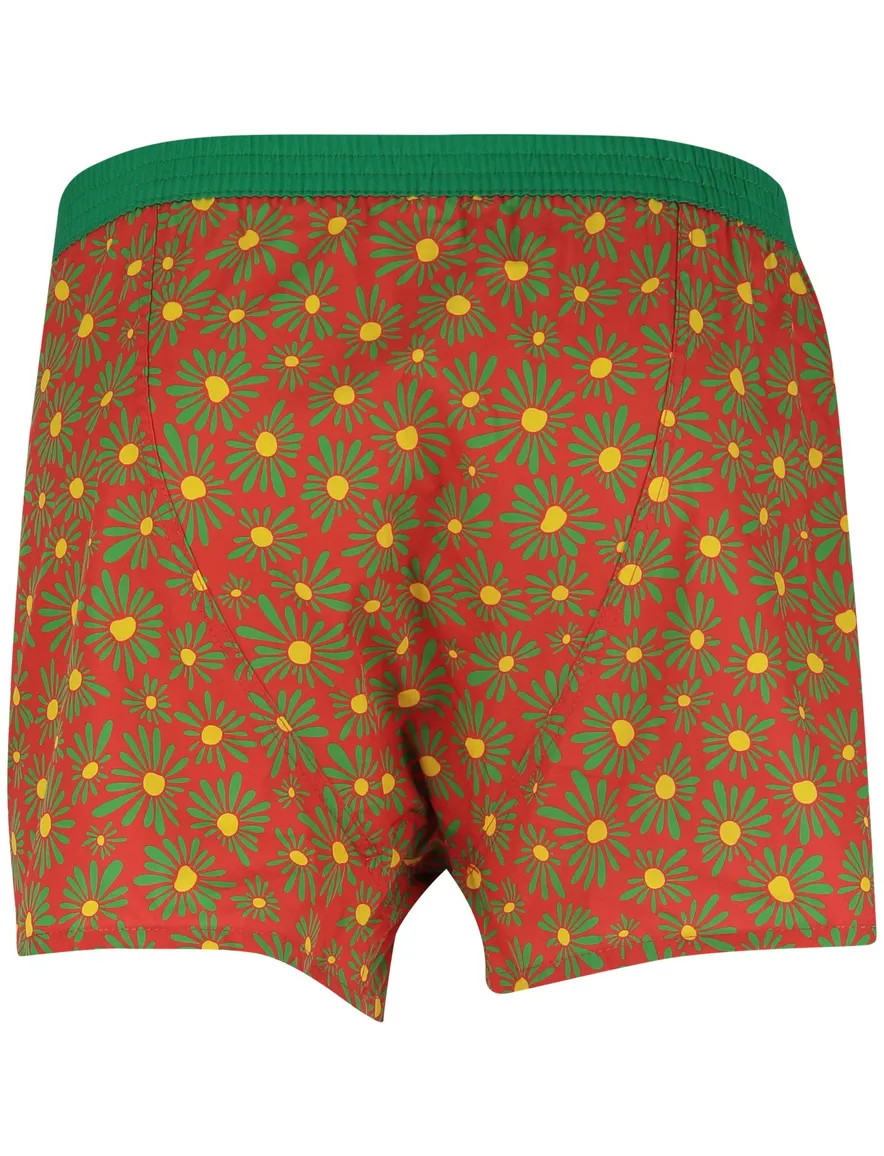 Mc Alson Boxershort rood groene bloemen
