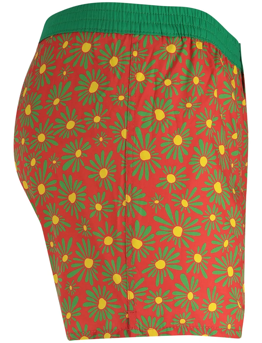 Mc Alson Boxershort rood groene bloemen