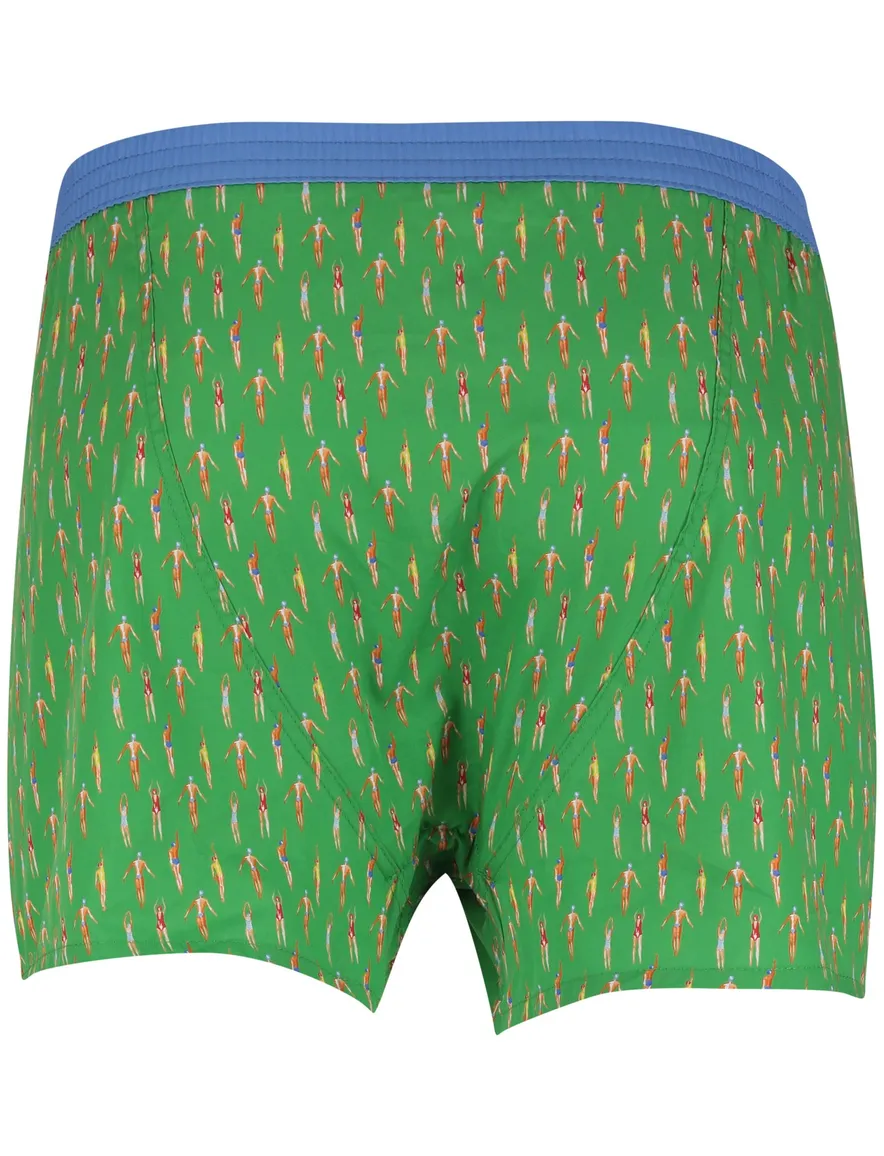 Mc Alson Boxershort groen zwemmen print 100% katoen