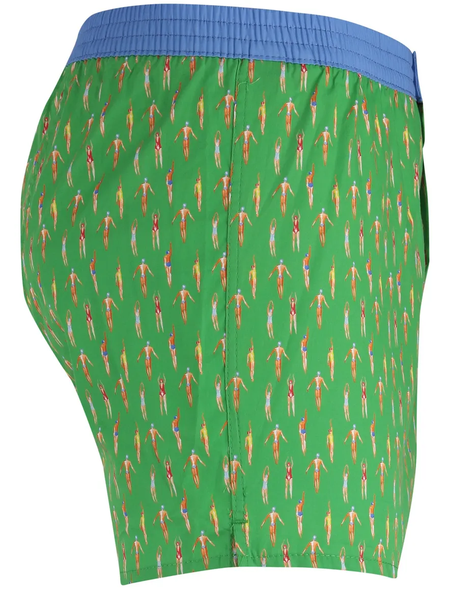 Mc Alson Boxershort groen zwemmen print 100% katoen