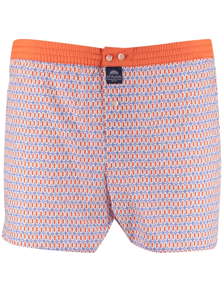 Mc Alson Boxershort blauw oranje geprint 100% katoen