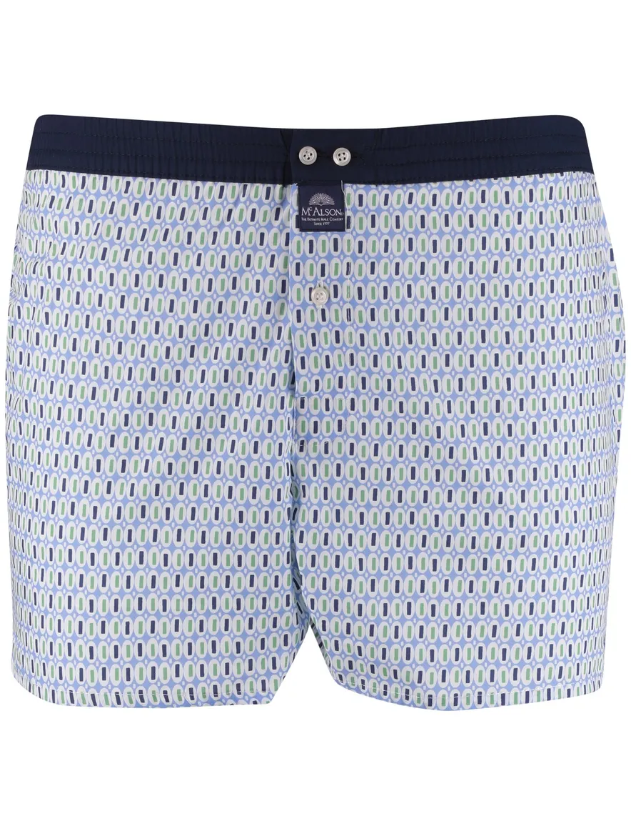 Mc Alson Boxershort lichtblauw groen geprint