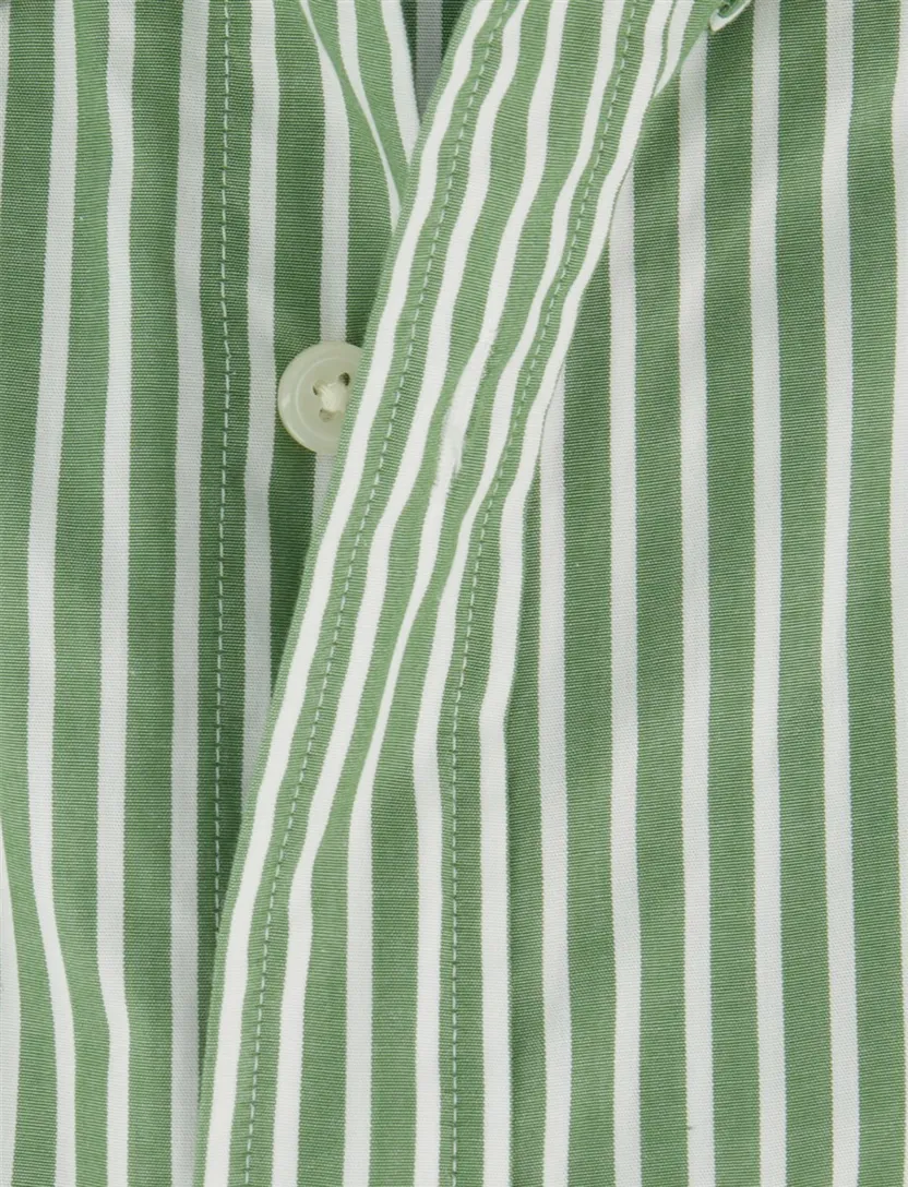 Overhemd Gant wijde fit groen streepjes borstzak poplin